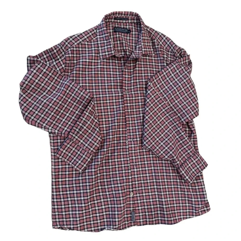 🍷 Fish Hippie Rumfront Plaid Button Down Shirt Men’s L – Long‎ Sleeve 👔